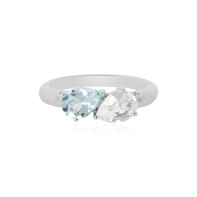 Bague en argent et Topaze bleu ciel
