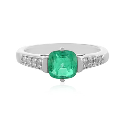 Bague en argent et Emeraude de Colombie