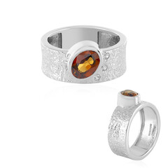 Bague en argent et Zircon orange