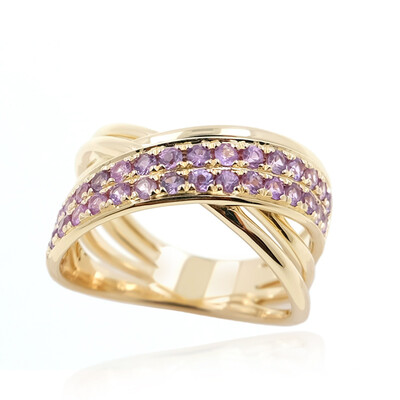 Bague en or et Saphir pourpre de Ceylan non chauffé