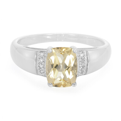 Bague pour homme en argent et Quartz champagne