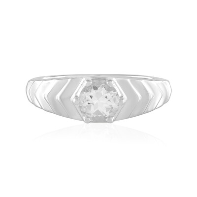 Bague en argent et Topaze blanche