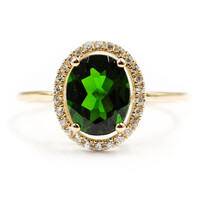 Bague en or et Diopside de Russie