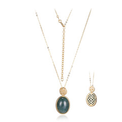 Collier en argent et Agate verte