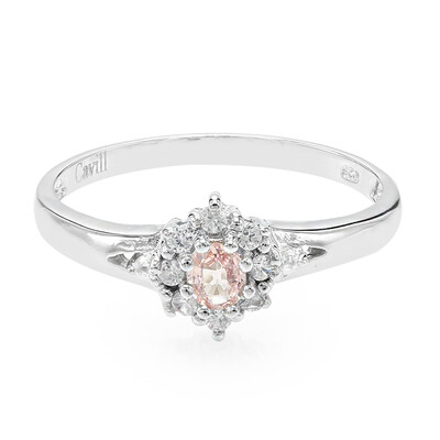 Bague en argent et Saphir Padparadscha