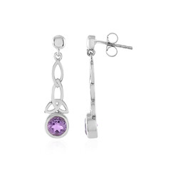 Boucles d'oreilles en argent et Améthyste Rose de France