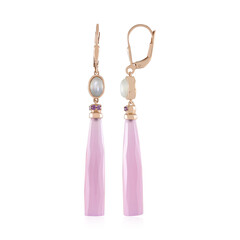 Boucles d'oreilles en argent et Calcédoine lavande (KM by Juwelo)