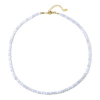 Collier en argent et Agate zonée bleue