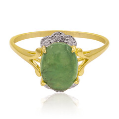 Bague en or et Jadéite Vert Noble