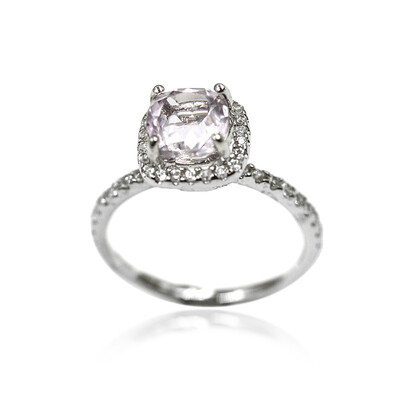 Bague en argent et Kunzite du Brésil