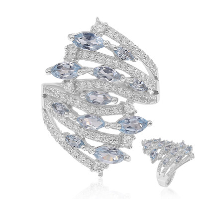 Bague en argent et Topaze bleu ciel