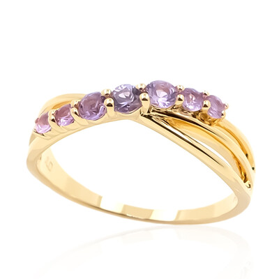 Bague en argent et Saphir pourpre de Ceylan non chauffé