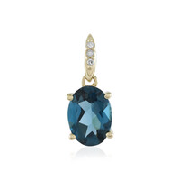 Pendentif en or et Topaze bleu de Londres
