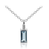 Collier en argent et Topaze bleu de Londres
