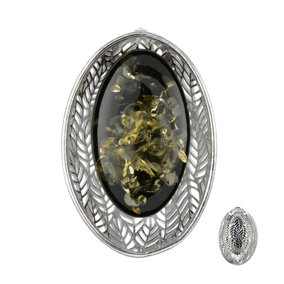 Pendentif en argent et Ambre vert de Baltique (dagen)