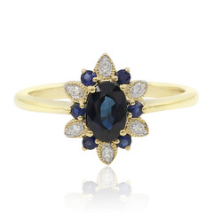 Bague en or et Saphir bleu