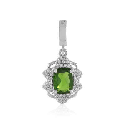 Pendentif en argent et Diopside de Russie