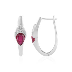 Boucles d'oreilles en argent et Rubis de Madagascar (de Melo)