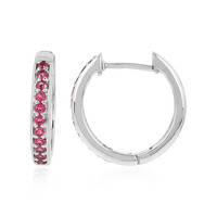 Boucles d'oreilles en argent et Spinelle rose