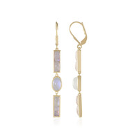 Boucles d'oreilles en argent et Pierre de Lune arc-en-ciel (KM by Juwelo)