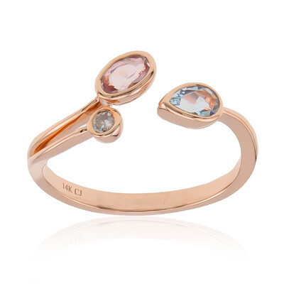 Bague en or et Aigue-Marine du Brésil AAA (CIRARI)