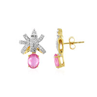 Boucles d'oreilles en argent et Saphir rose de Madagascar