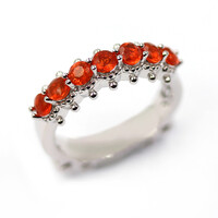 Bague en argent et Opale de Feu du Mexique (Dallas Prince Designs)
