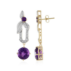Boucles d'oreilles en or et Améthyste de Zambie (SUHANA)