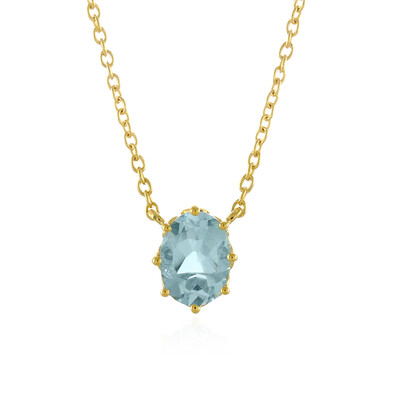 Collier en argent et Topaze bleu ciel