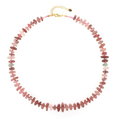 Collier en argent et Quartz Fraise