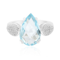 Bague en argent et Topaze bleu ciel