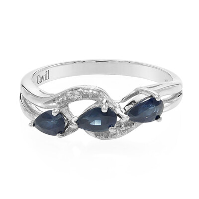 Bague en argent et Saphir bleu de Birmanie