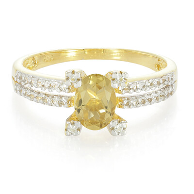 Bague en argent et Quartz champagne