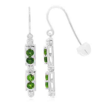 Boucles d'oreilles en argent et Diopside de Russie (Remy Rotenier)