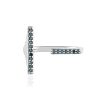 Bague en argent et Diamant bleu I3 (de Melo)