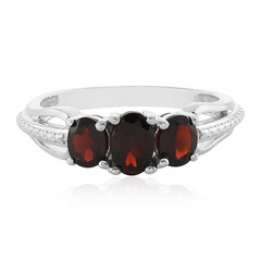Bague en argent et Grenat du Mozambique