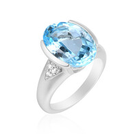 Bague en argent et Topaze bleu ciel