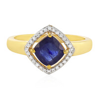 Bague en argent et Saphir bleu de Madagascar