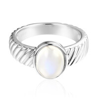 Bague en argent et Pierre de lune de Tanzanie