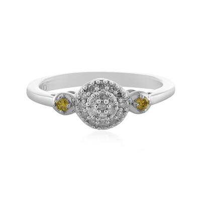 Bague en argent et Diamant jaune I2