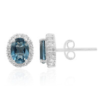 Boucles d'oreilles en argent et Topaze bleu de Londres