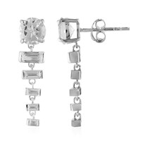 Boucles d'oreilles en argent et Topaze blanche