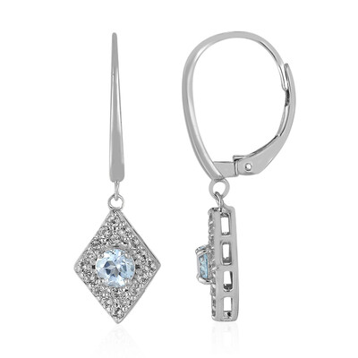 Boucles d'oreilles en argent et Topaze bleu ciel