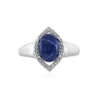Bague en argent et Saphir étoilé bleu