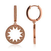 Boucles d'oreilles en or et Diamant rose de France SI1 d'Argyle 