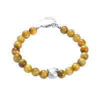 Bracelet en argent et Œil de tigre doré
