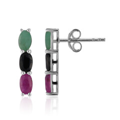 Boucles d'oreilles en argent et Emeraude