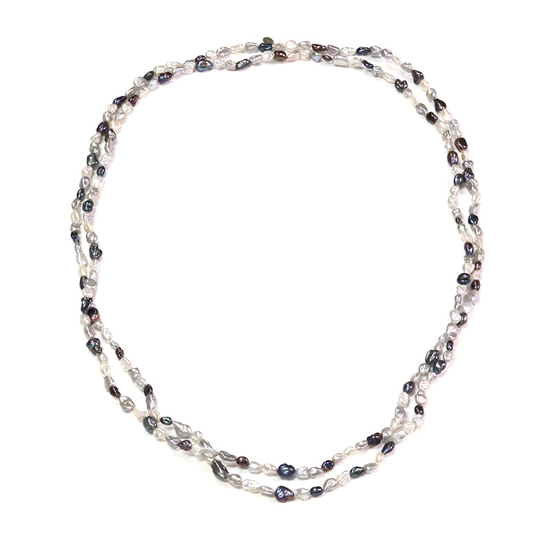 Pendentif et collier en argent massif avec perle d'eau douce monture sculpté à la main