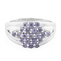Bague en argent et Iolite de Madagascar