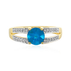Bague en argent et Apatite bleu néon